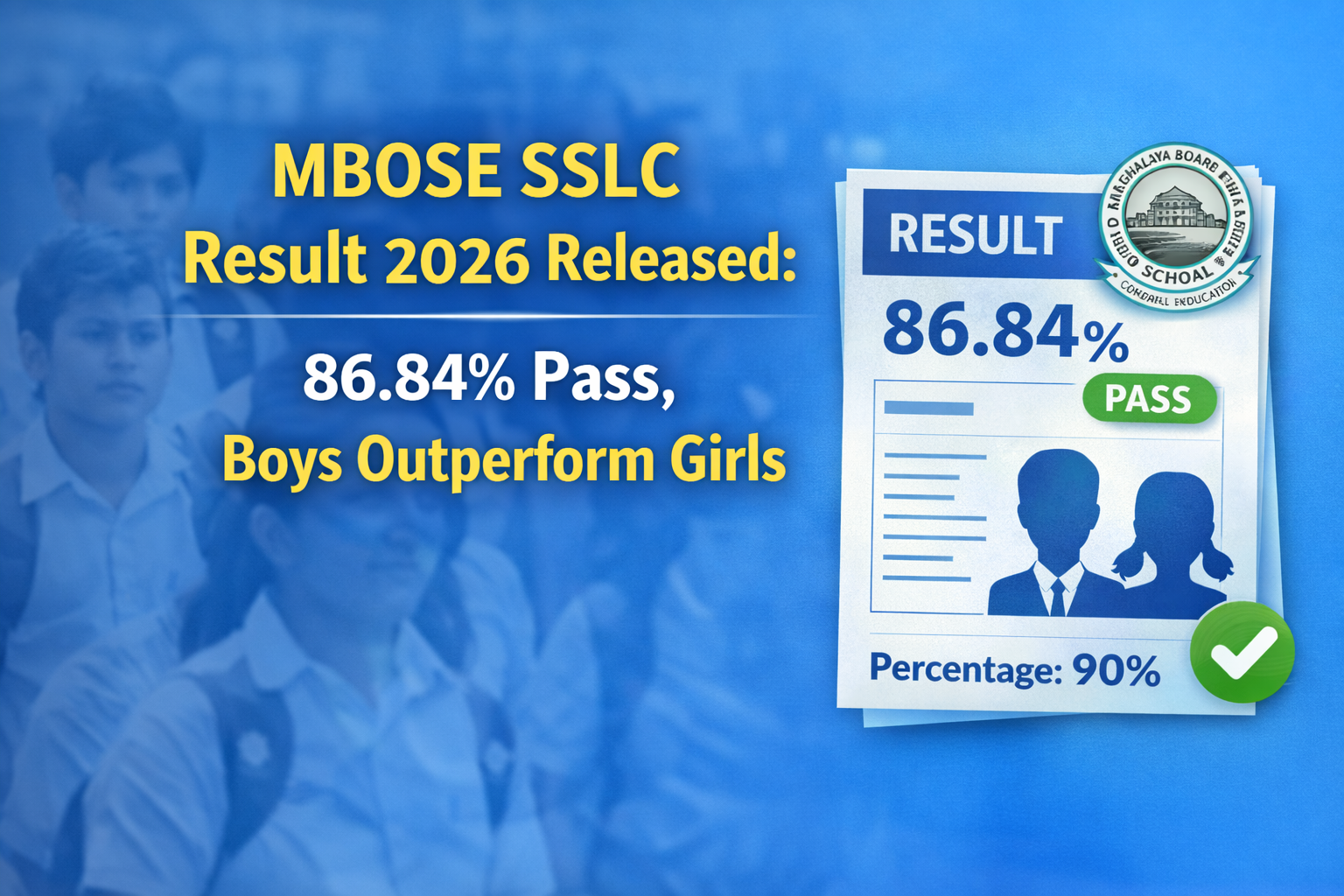 MBOSE SSLC Result 2026 Released: 86.84% Pass, Boys Outperform Girls